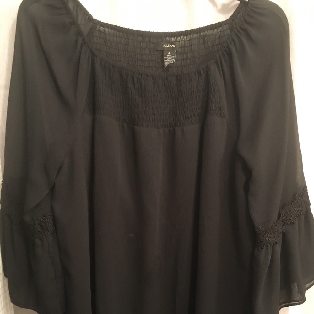 Alfani sheer black blouse